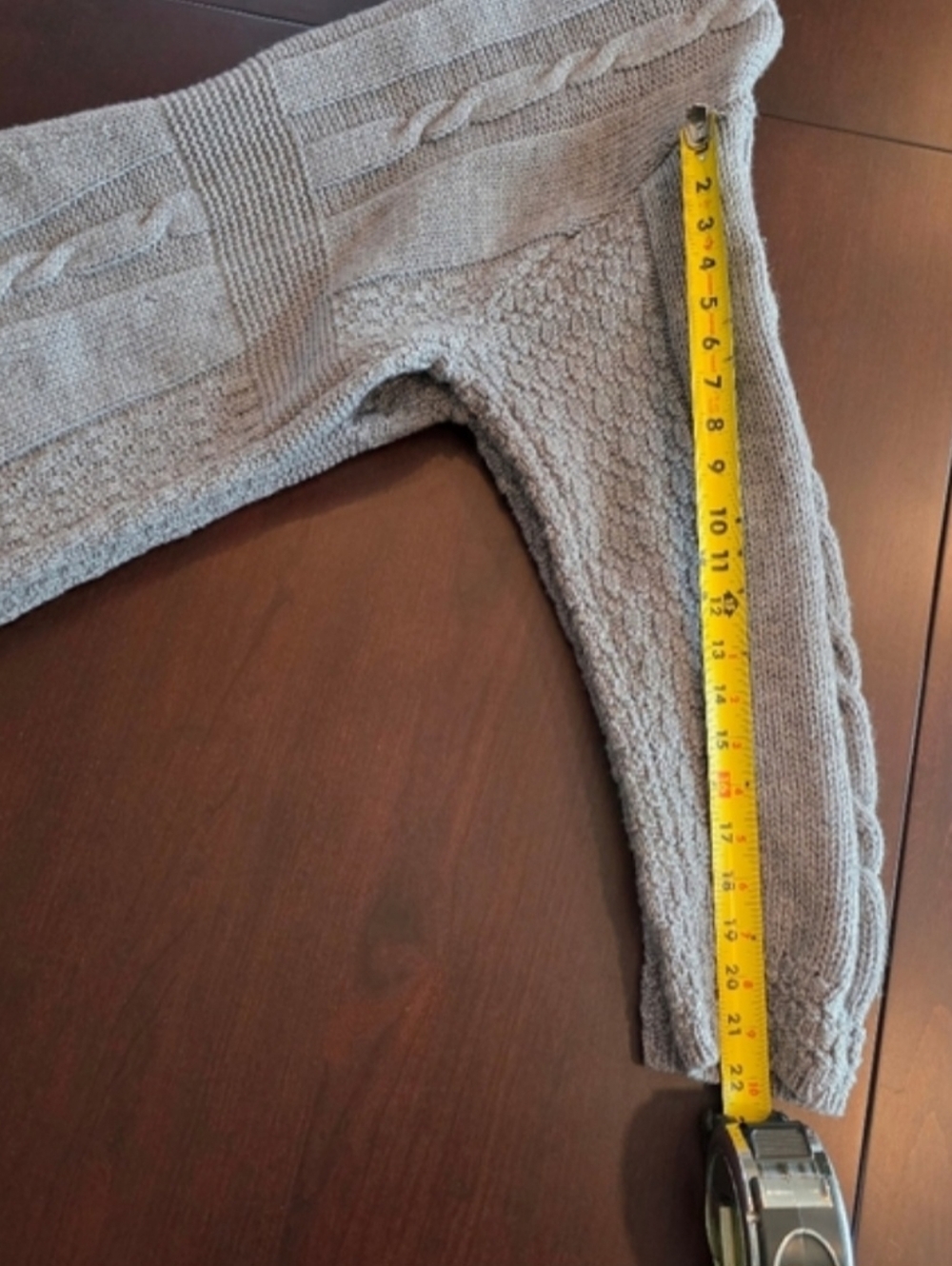 Aran Crafts Wool Gray Cable Knit Cardigan Irish XL 1X 2X Long Button Plus XXL - Picture 12 of 14